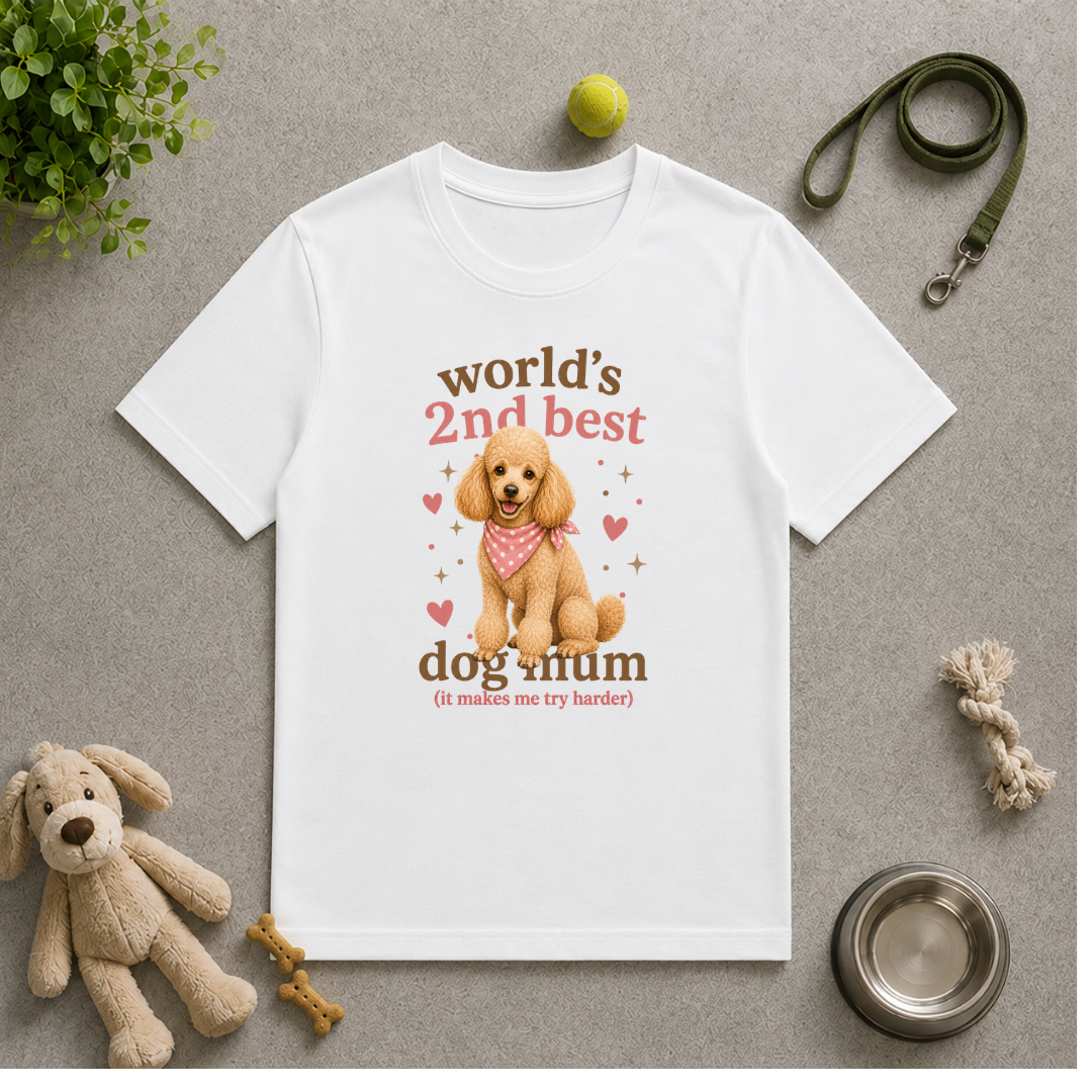 World’s 2nd Best Dog Mum - Poodle - Unisex T-Shirt