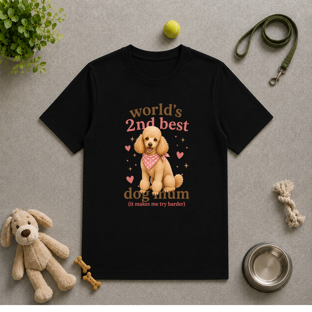 World’s 2nd Best Dog Mum - Poodle - Unisex T-Shirt