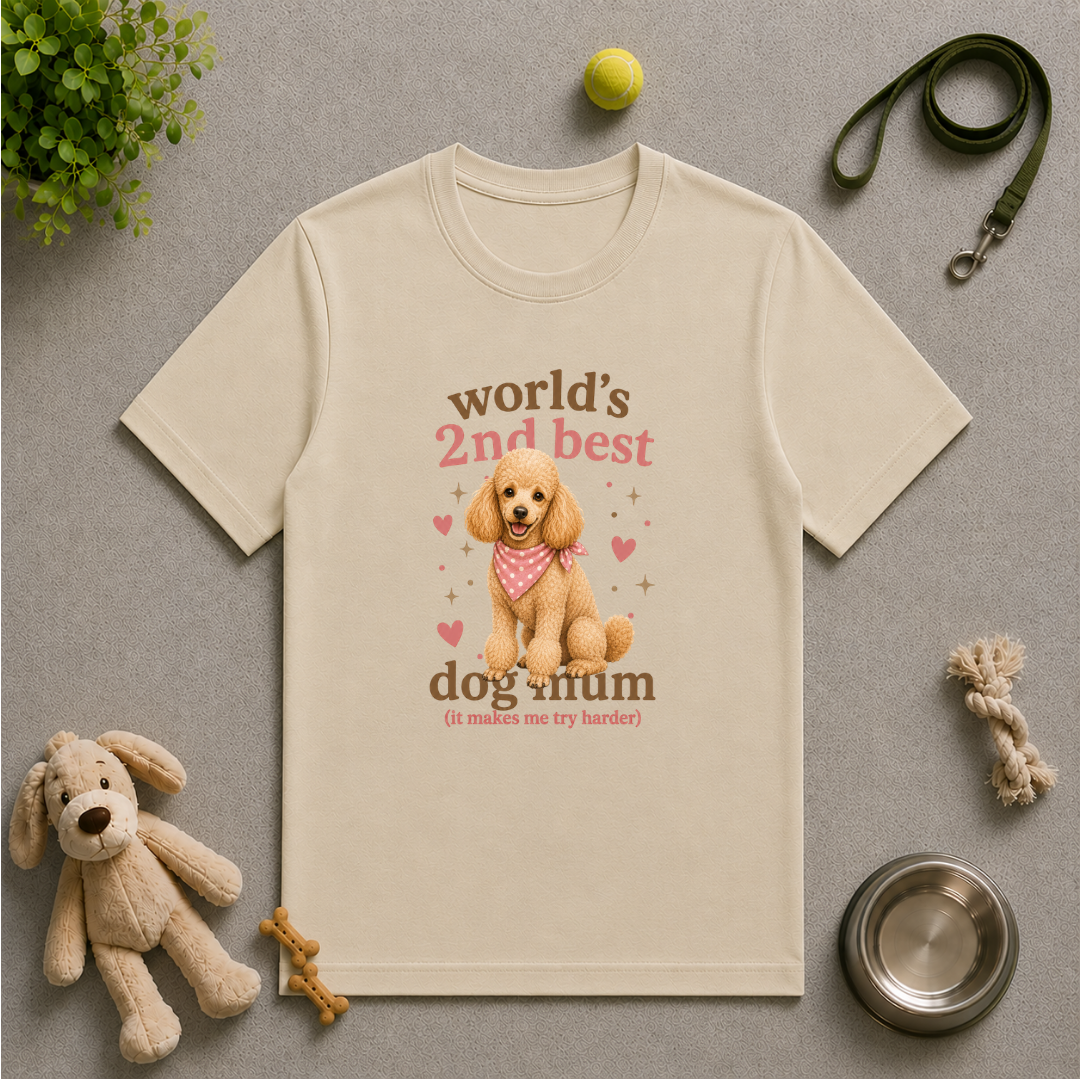World’s 2nd Best Dog Mum - Poodle - Unisex T-Shirt