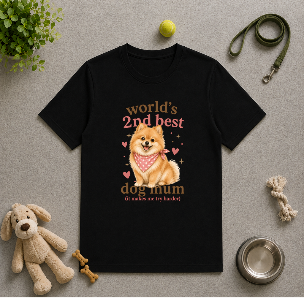 World’s 2nd Best Dog Mum - Pomeranian - Unisex T-Shirt