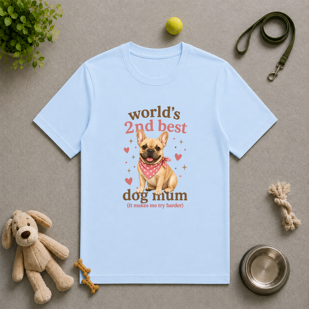 World’s 2nd Best Dog Mum - French Bulldog - Unisex T-Shirt