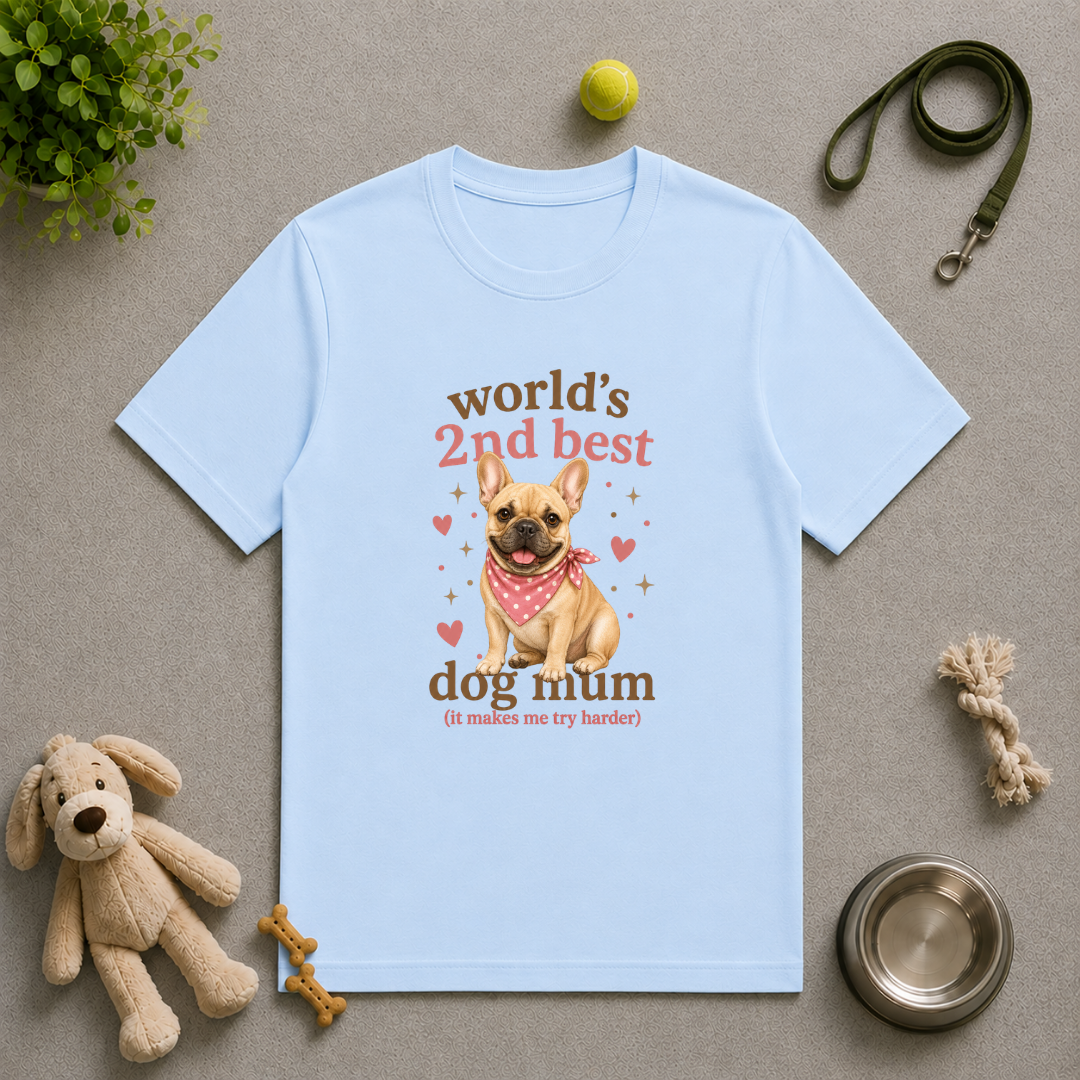 World’s 2nd Best Dog Mum - French Bulldog - Unisex T-Shirt