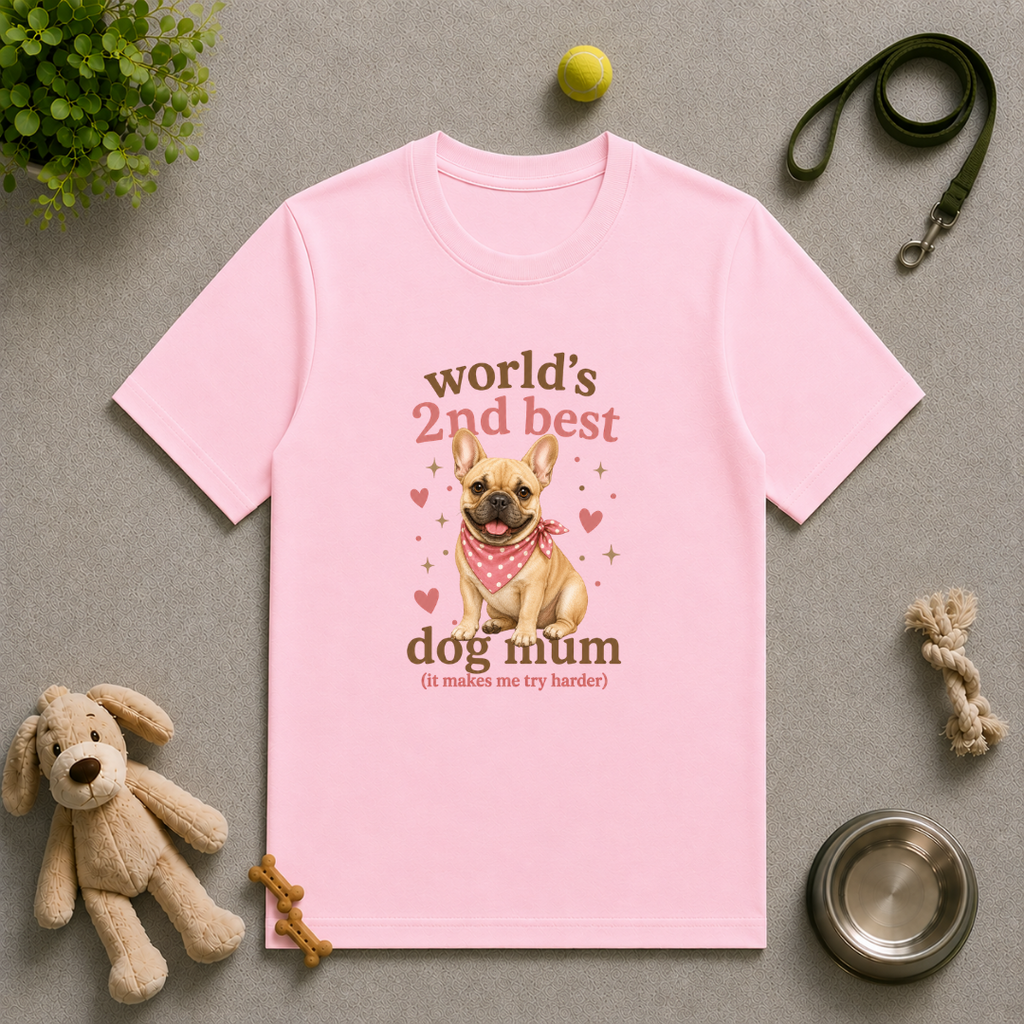 World’s 2nd Best Dog Mum - French Bulldog - Unisex T-Shirt
