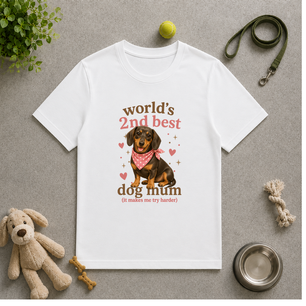 World’s 2nd Best Dog Mum - Dachshund - Unisex T-Shirt