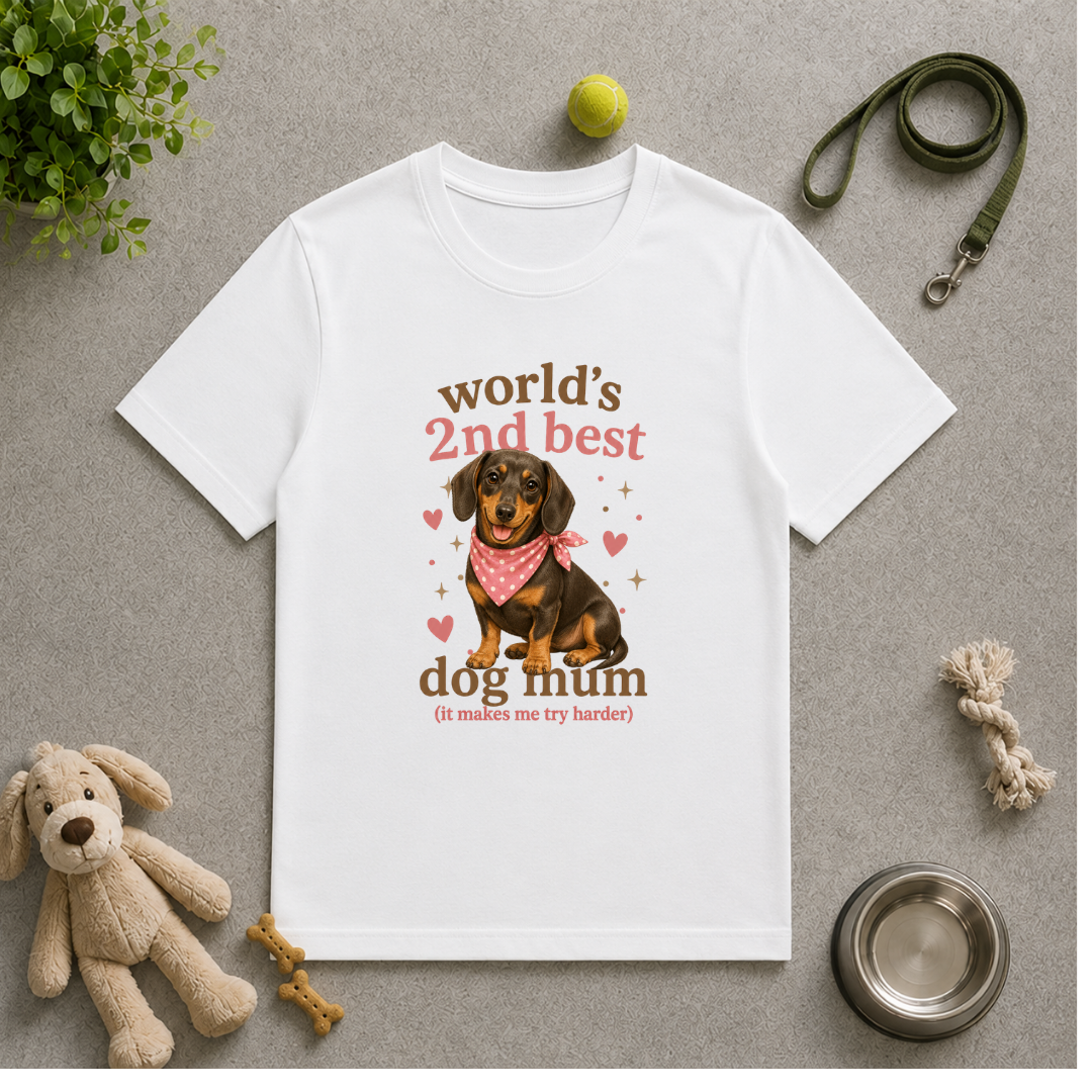 World’s 2nd Best Dog Mum - Dachshund - Unisex T-Shirt