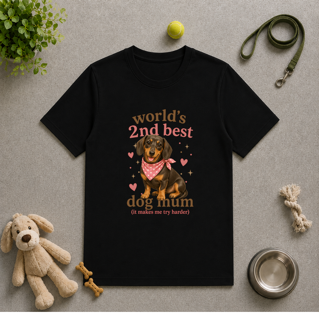 World’s 2nd Best Dog Mum - Dachshund - Unisex T-Shirt