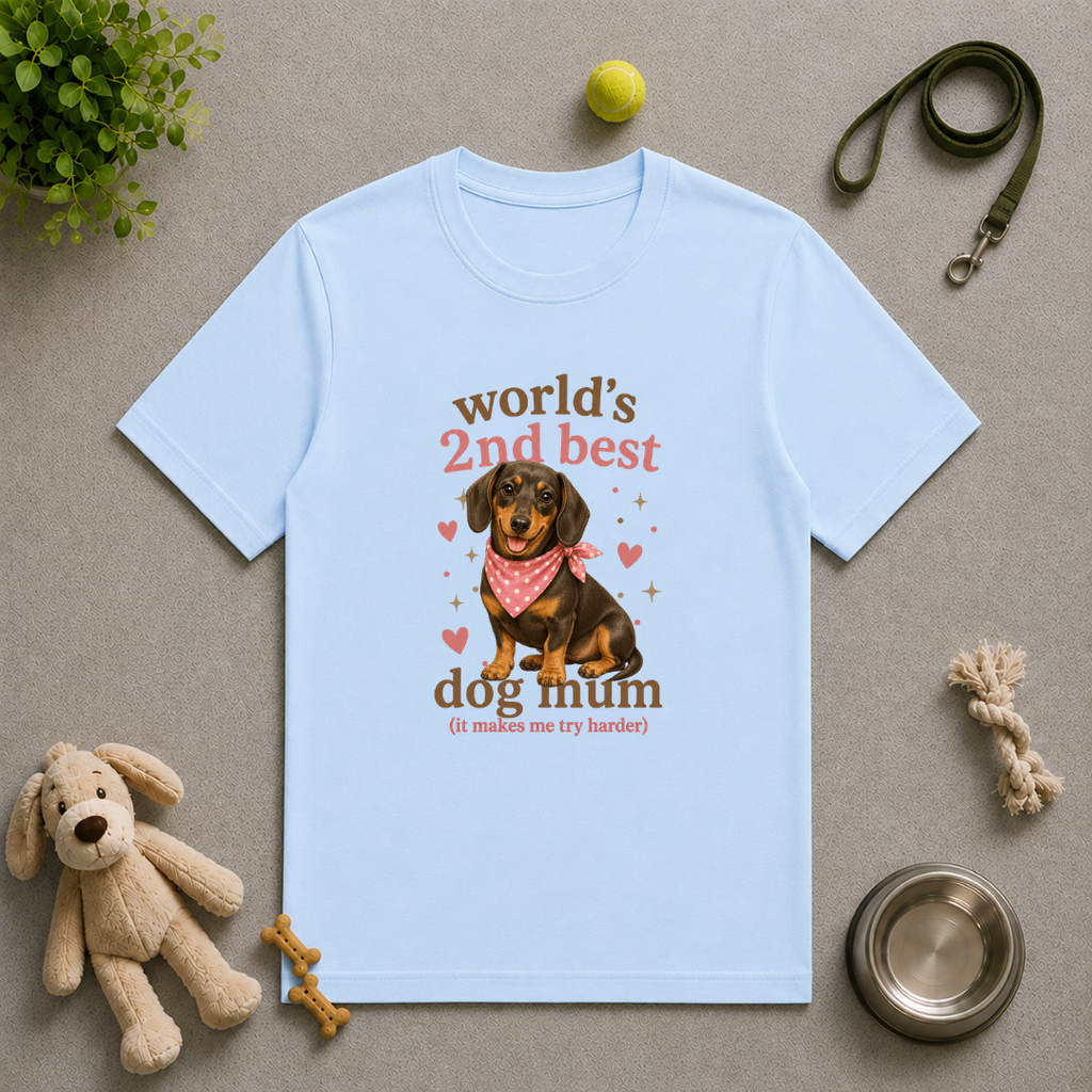 World’s 2nd Best Dog Mum - Dachshund - Unisex T-Shirt