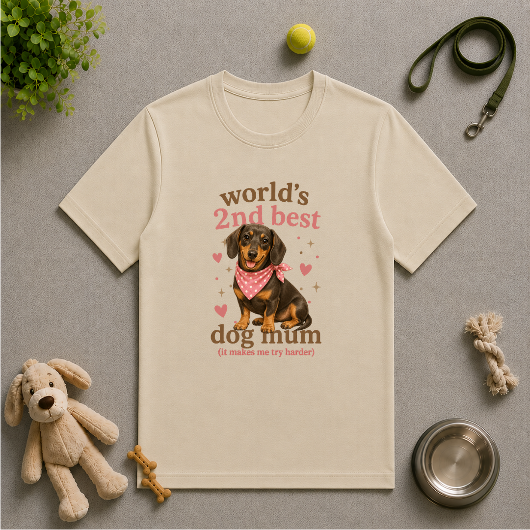 World’s 2nd Best Dog Mum - Dachshund - Unisex T-Shirt