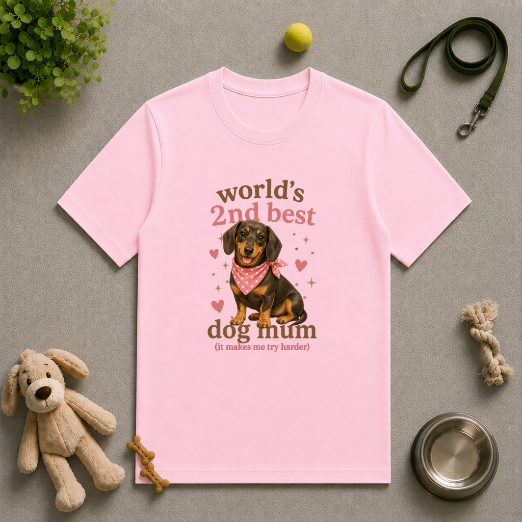 World’s 2nd Best Dog Mum - Dachshund - Unisex T-Shirt