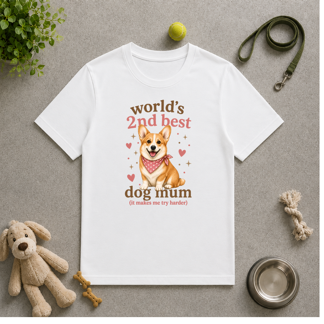 World’s 2nd Best Dog Mum - Corgi - Unisex T-Shirt