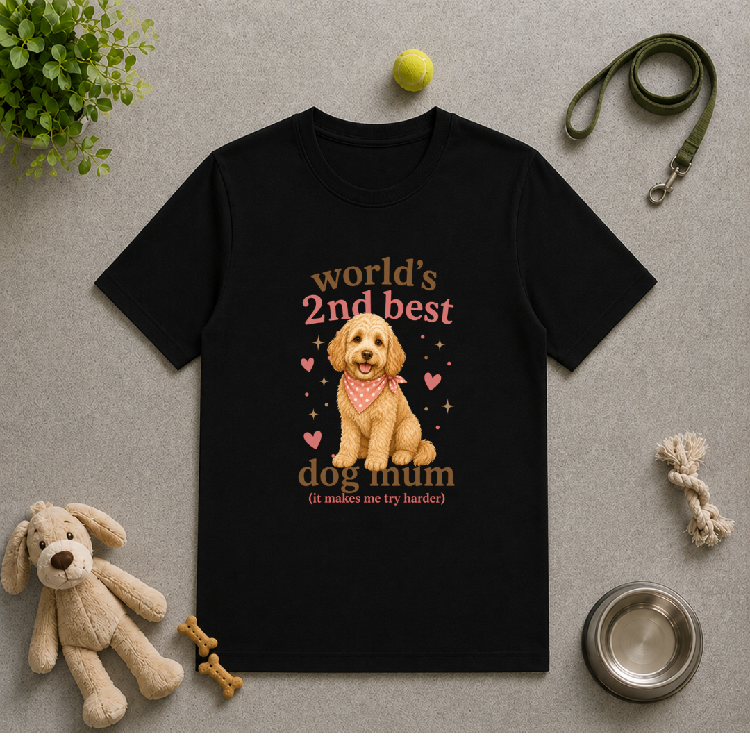World’s 2nd Best Dog Mum - Cockapoo - Unisex T-Shirt