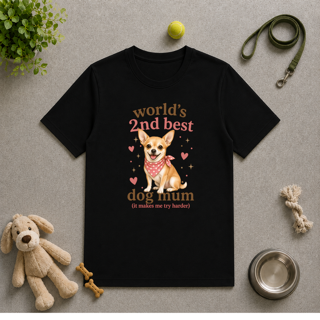 World’s 2nd Best Dog Mum - Chihuahua - Unisex T-Shirt