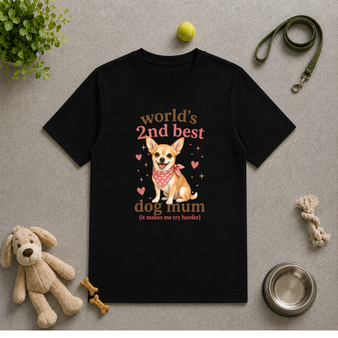 World’s 2nd Best Dog Mum - Chihuahua - Unisex T-Shirt