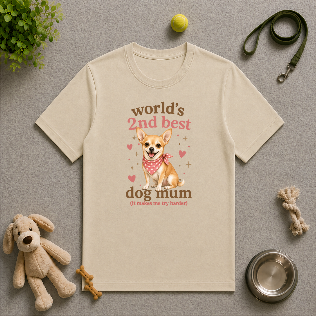 World’s 2nd Best Dog Mum - Chihuahua - Unisex T-Shirt