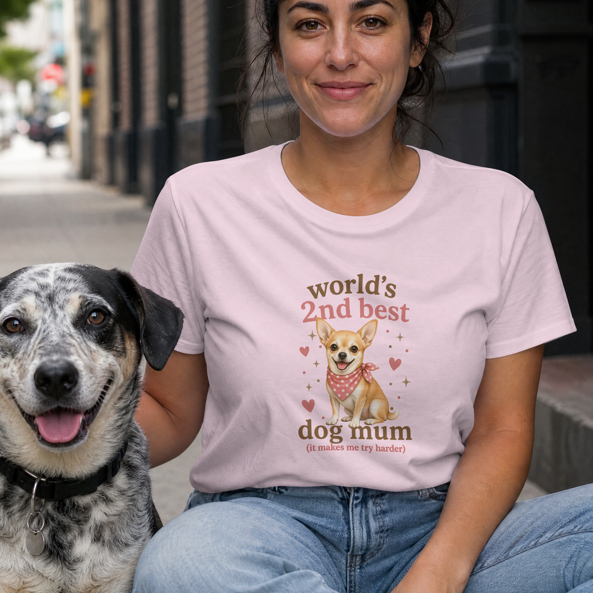World’s 2nd Best Dog Mum - Chihuahua - Unisex T-Shirt