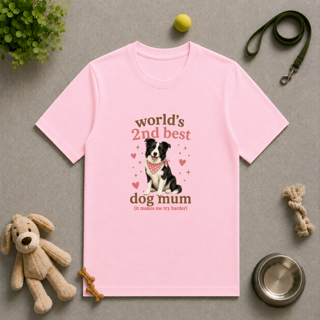 World’s 2nd Best Dog Mum - Border Collie - Unisex T-Shirt