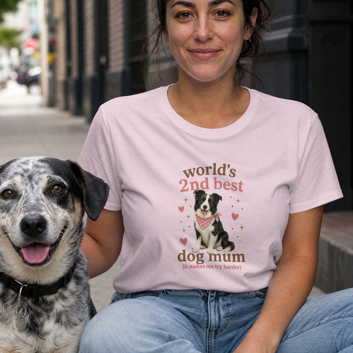 World’s 2nd Best Dog Mum - Border Collie - Unisex T-Shirt