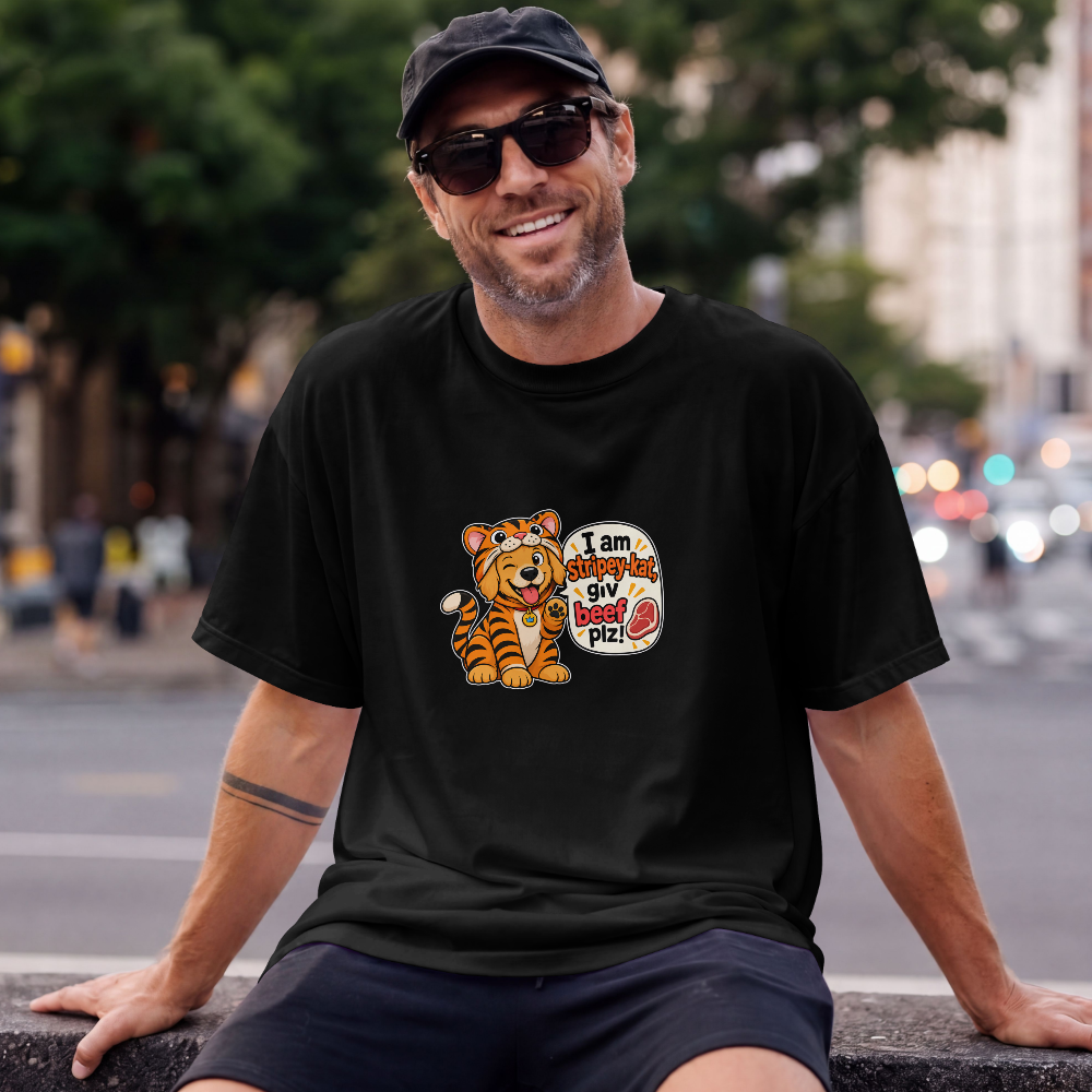 I Am Stripey-Kat, Giv Beef Plz! - Unisex T-Shirt