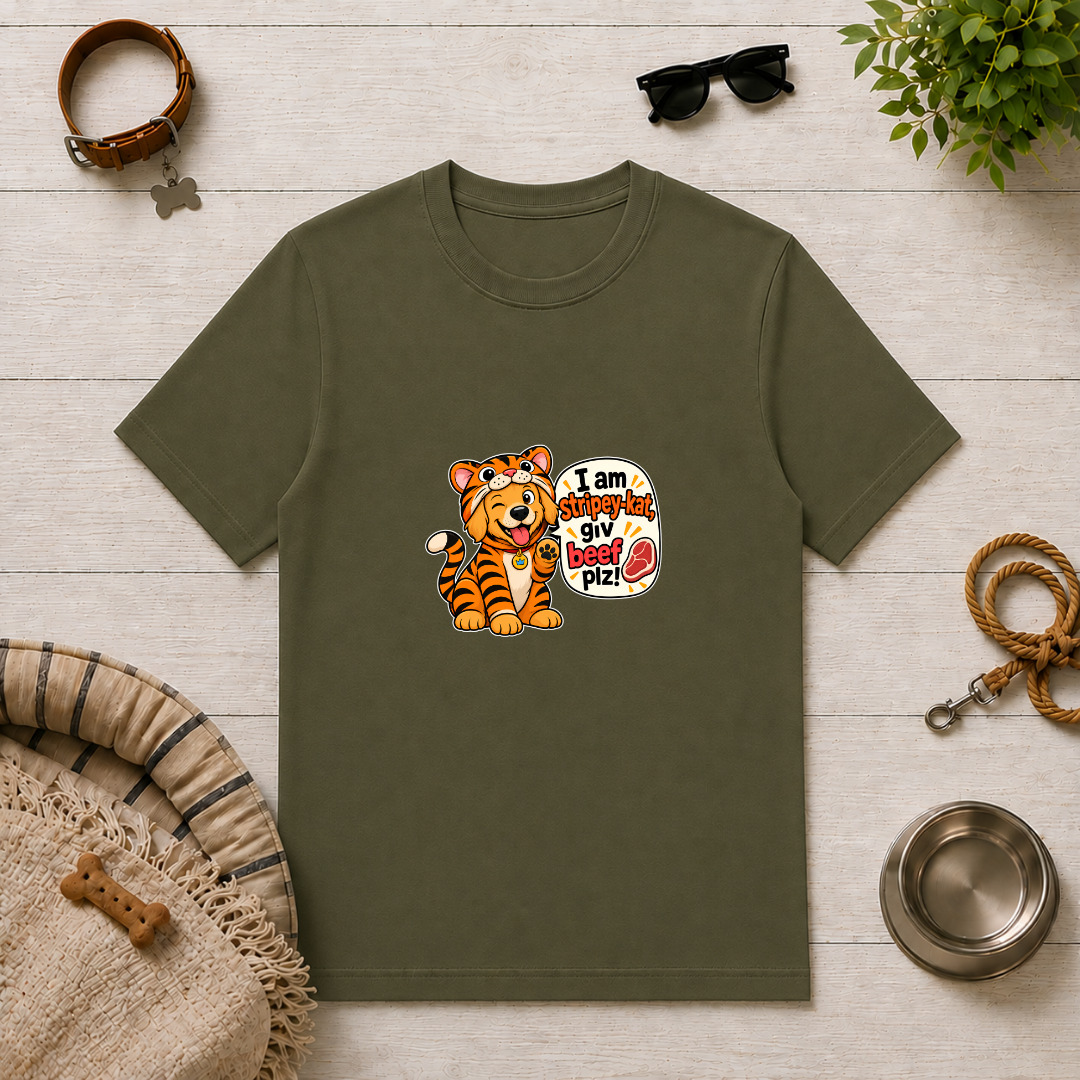 I Am Stripey-Kat, Giv Beef Plz! - Unisex T-Shirt