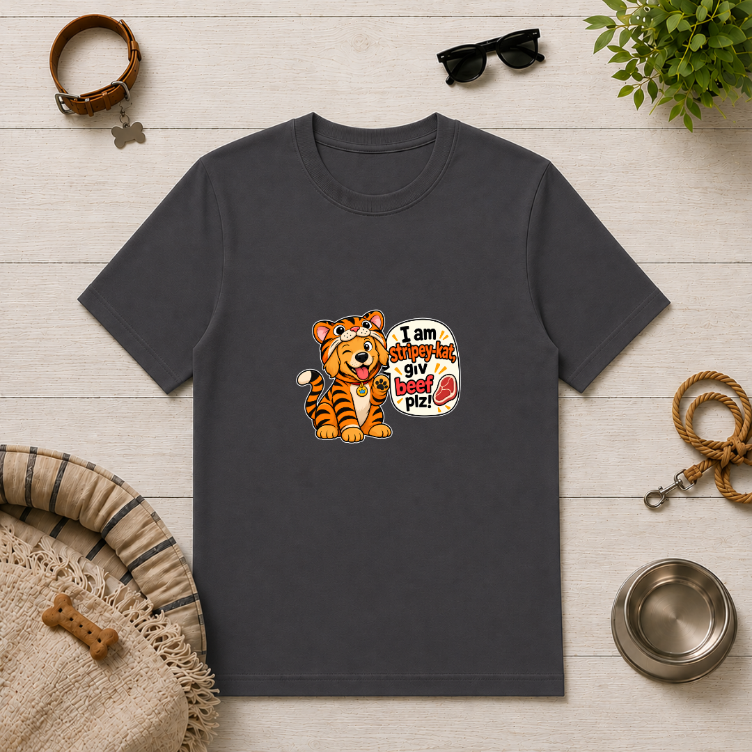 I Am Stripey-Kat, Giv Beef Plz! - Unisex T-Shirt