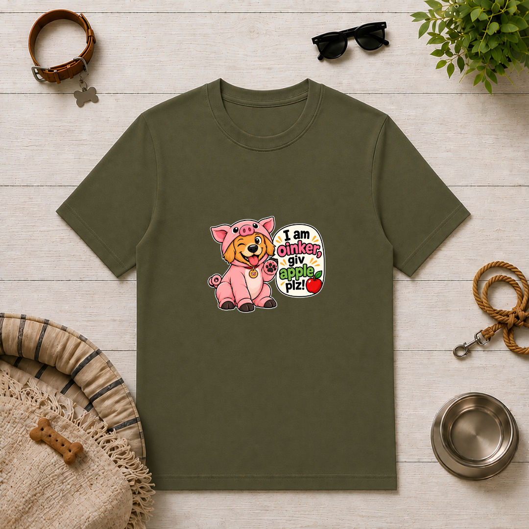 I Am Oinker, Giv Apple Plz! - Unisex T-Shirt