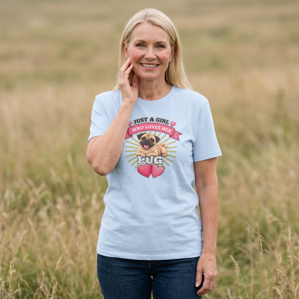 Just a Girl Who Loves Her Pug –  Supersoft Unisex T-Shirt