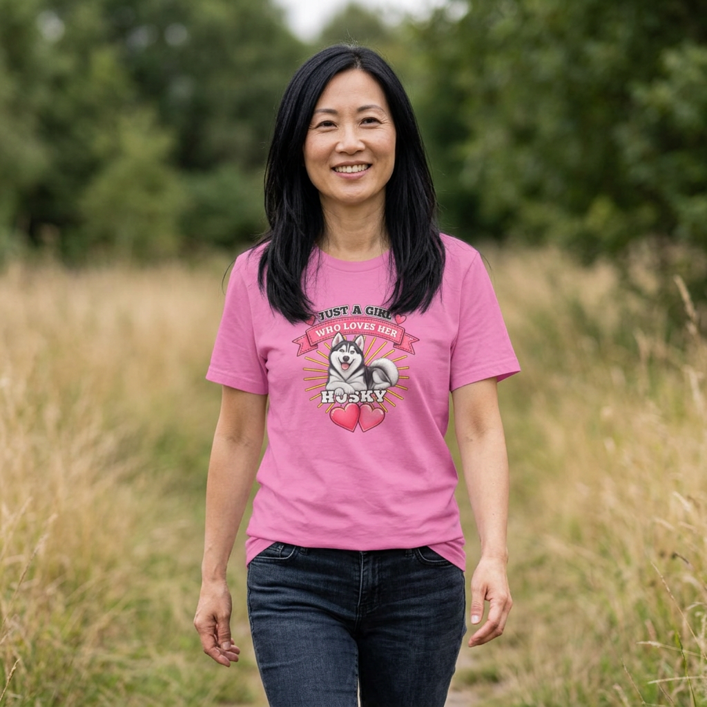 Just a Girl Who Loves Her Husky –  Supersoft Unisex T-Shirt