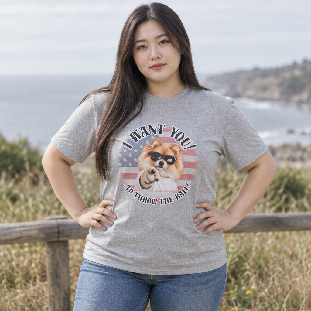 I WANT YOU!...To Throw the Ball! – Pomeranian - Supersoft Unisex T-shirt