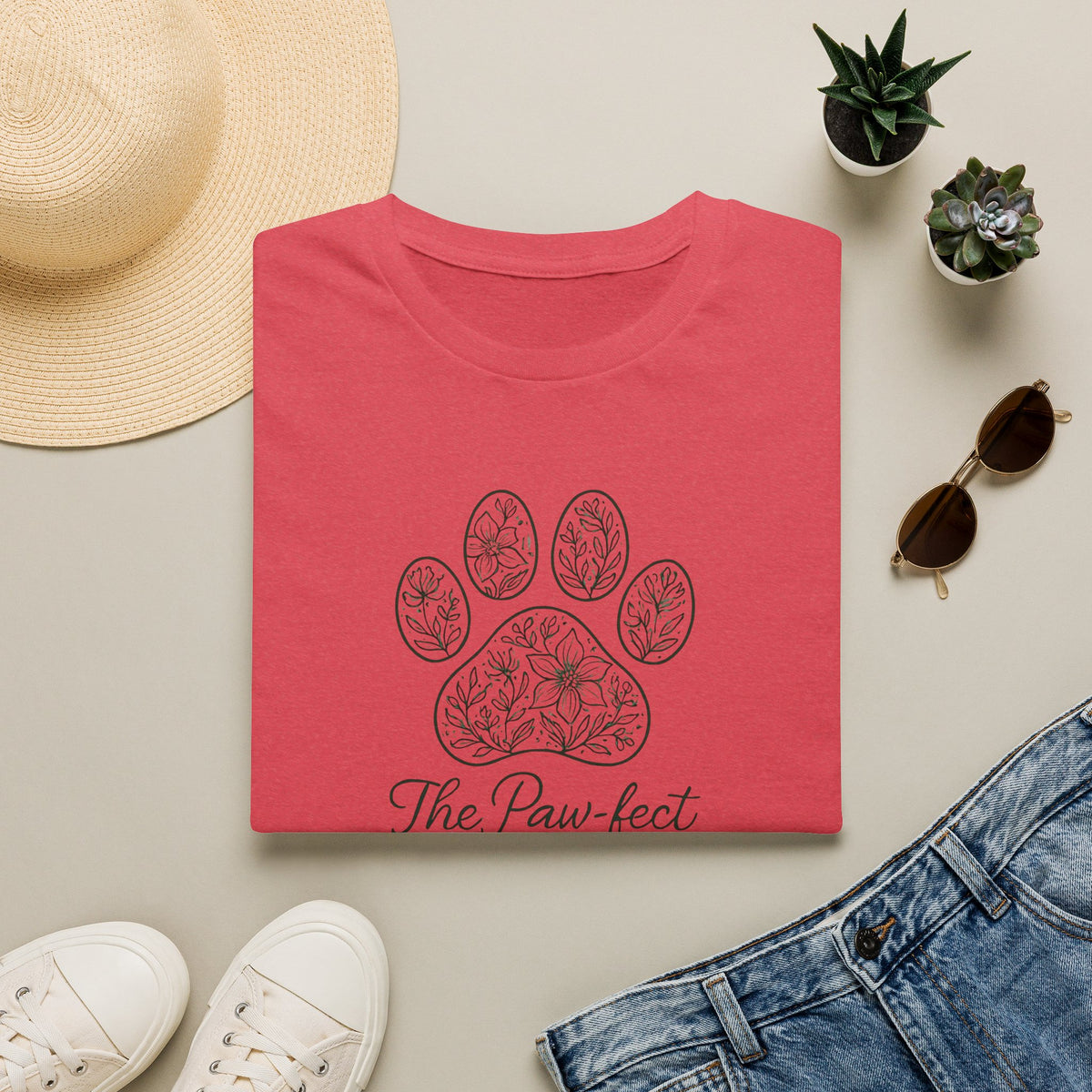 The Paw-fect Life - Floral Paw Print –  Supersoft Unisex T-Shirt