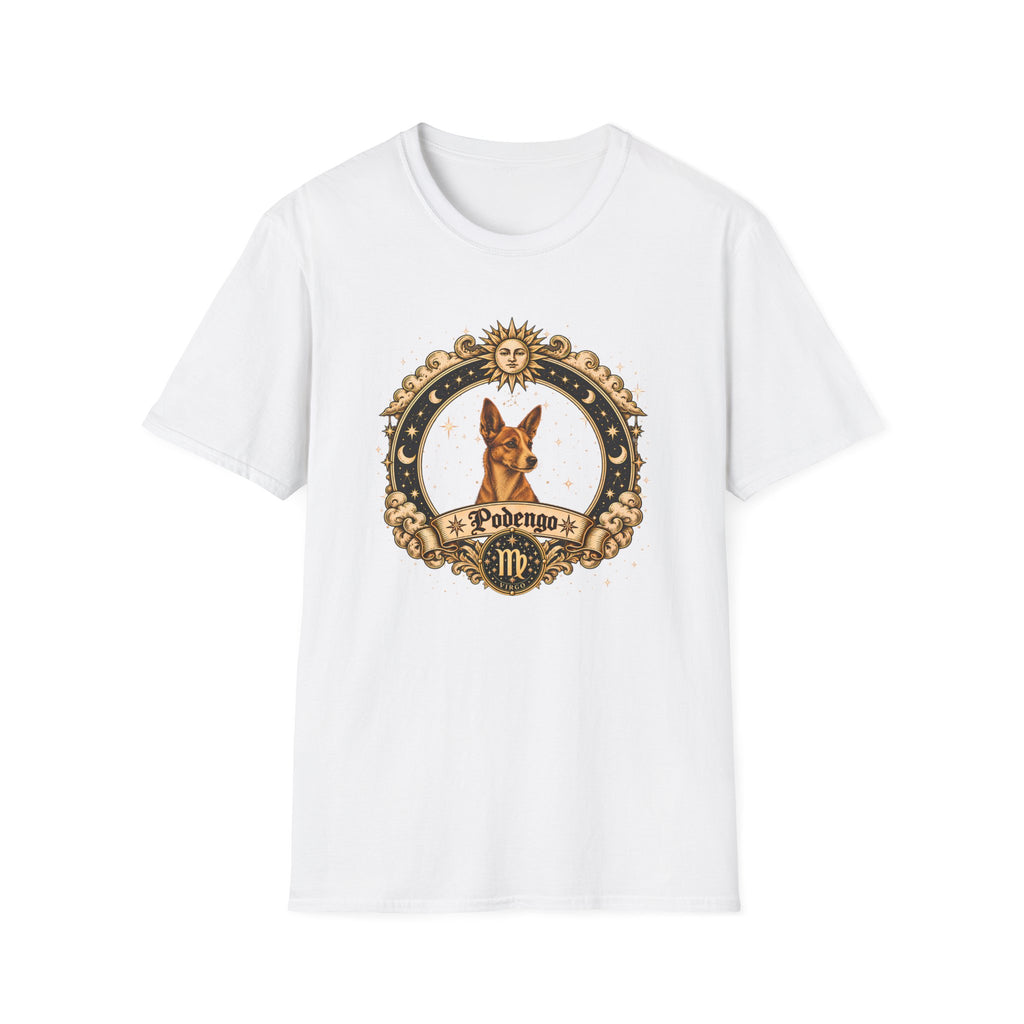 Zodiac Virgo Podengo - Dog Horoscope Star Sign - Supersoft Unisex Funny T-shirt
