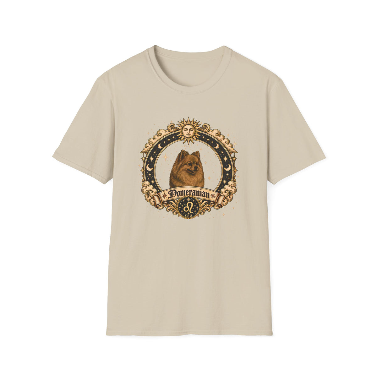 Zodiac Leo Pomeranian - Dog Horoscope Star Sign - Supersoft Unisex Funny T-shirt