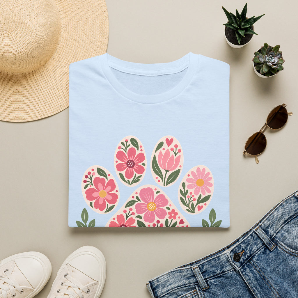Paws Make Everything Better Floral Paw Print - Supersoft Unisex T-shirt