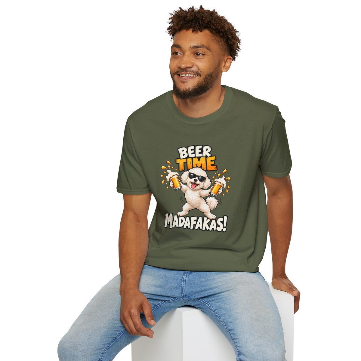 Beer Time, Madafakas! – Bichon Frise - Supersoft Unisex T-shirt