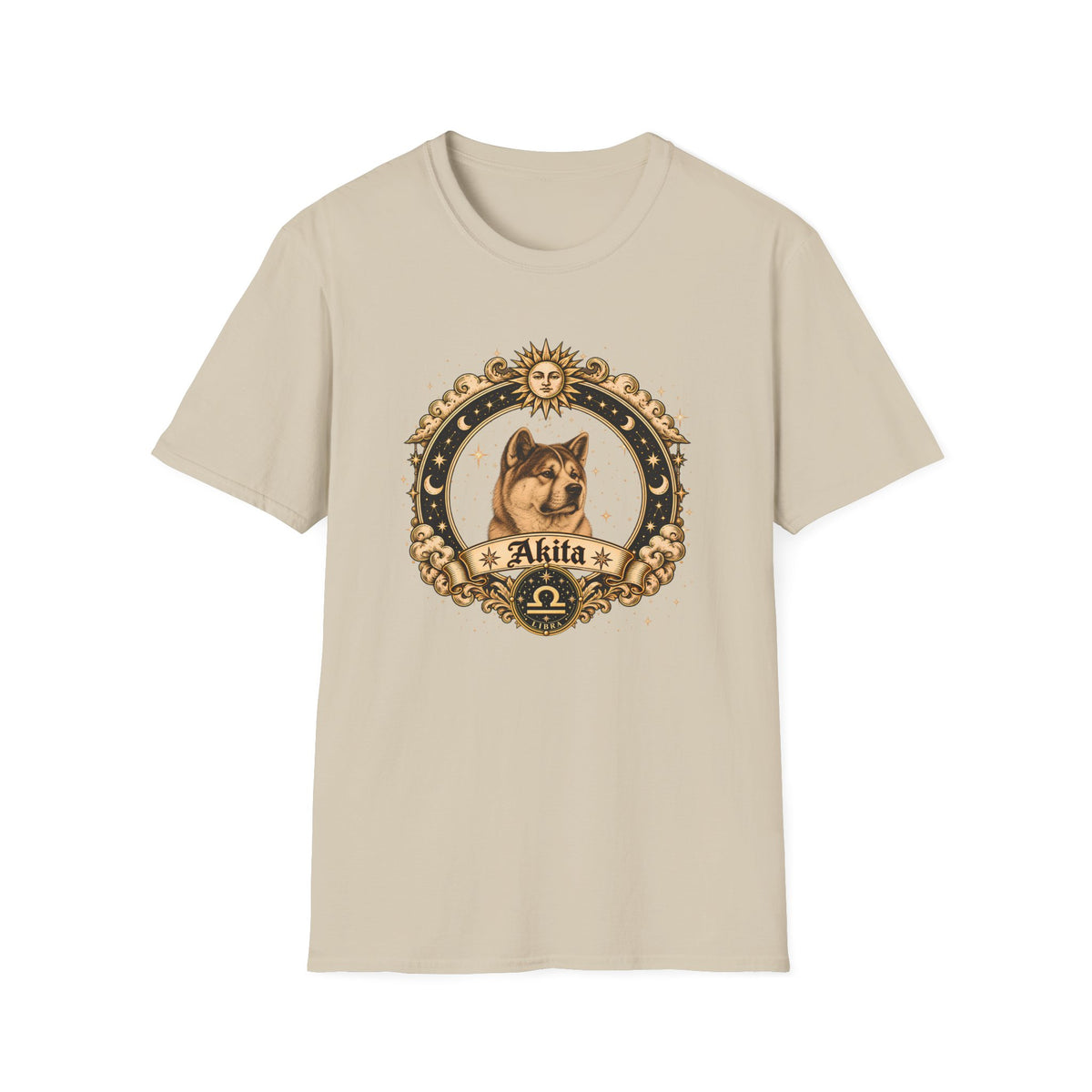 Zodiac Libra Akita - Dog Horoscope Star Sign - Supersoft Unisex T-shirt