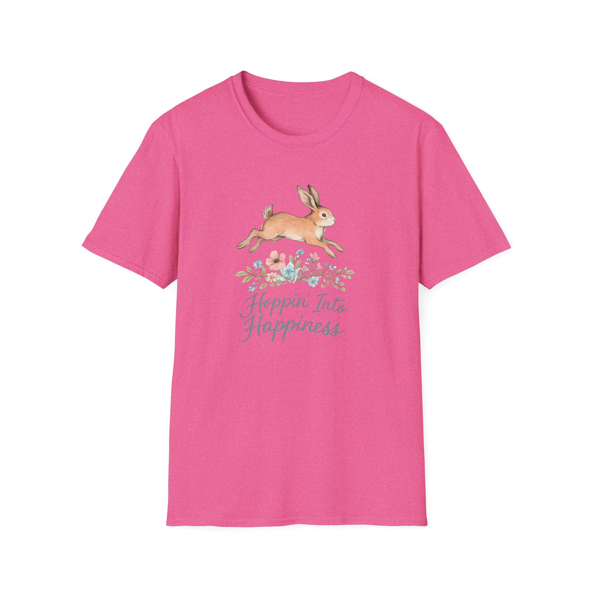 Hoppin' Into Happiness Rabbit –  Supersoft Unisex T-Shirt