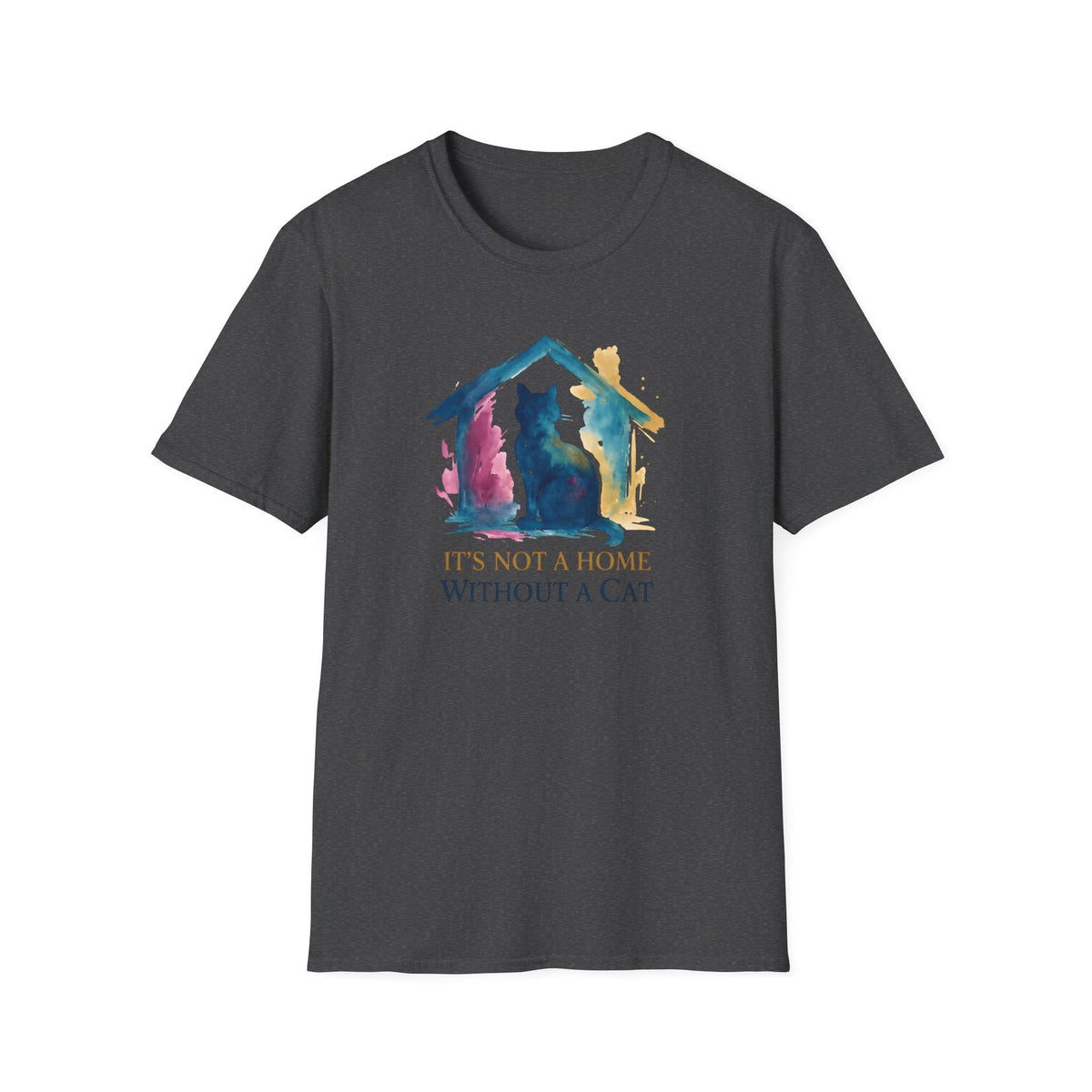 Watercolor Cat Inside House –  Supersoft Unisex T-Shirt
