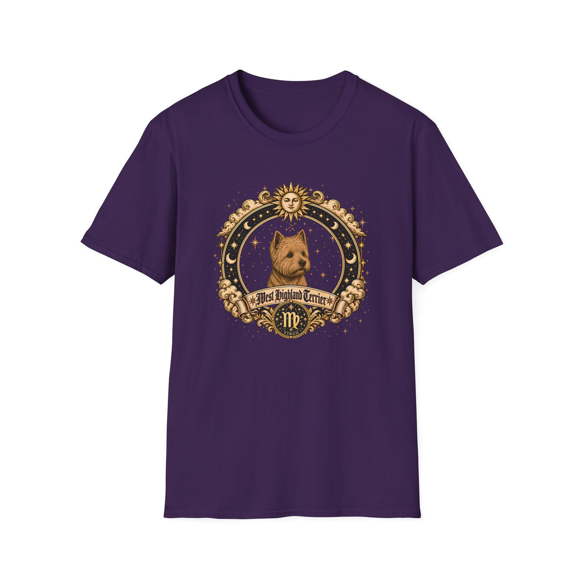 Zodiac Virgo West Highland Terrier - Dog Horoscope Star Sign - Supersoft Unisex Funny T-shirt
