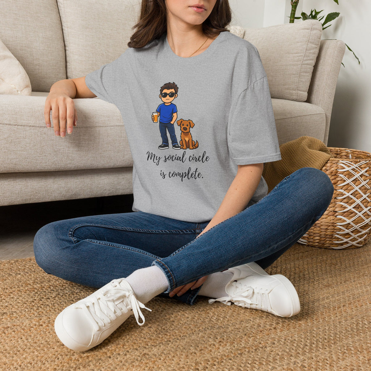 Beer, Dogs and Dudes - My Social Circle Is Complete - Supersoft Unisex T-shirt