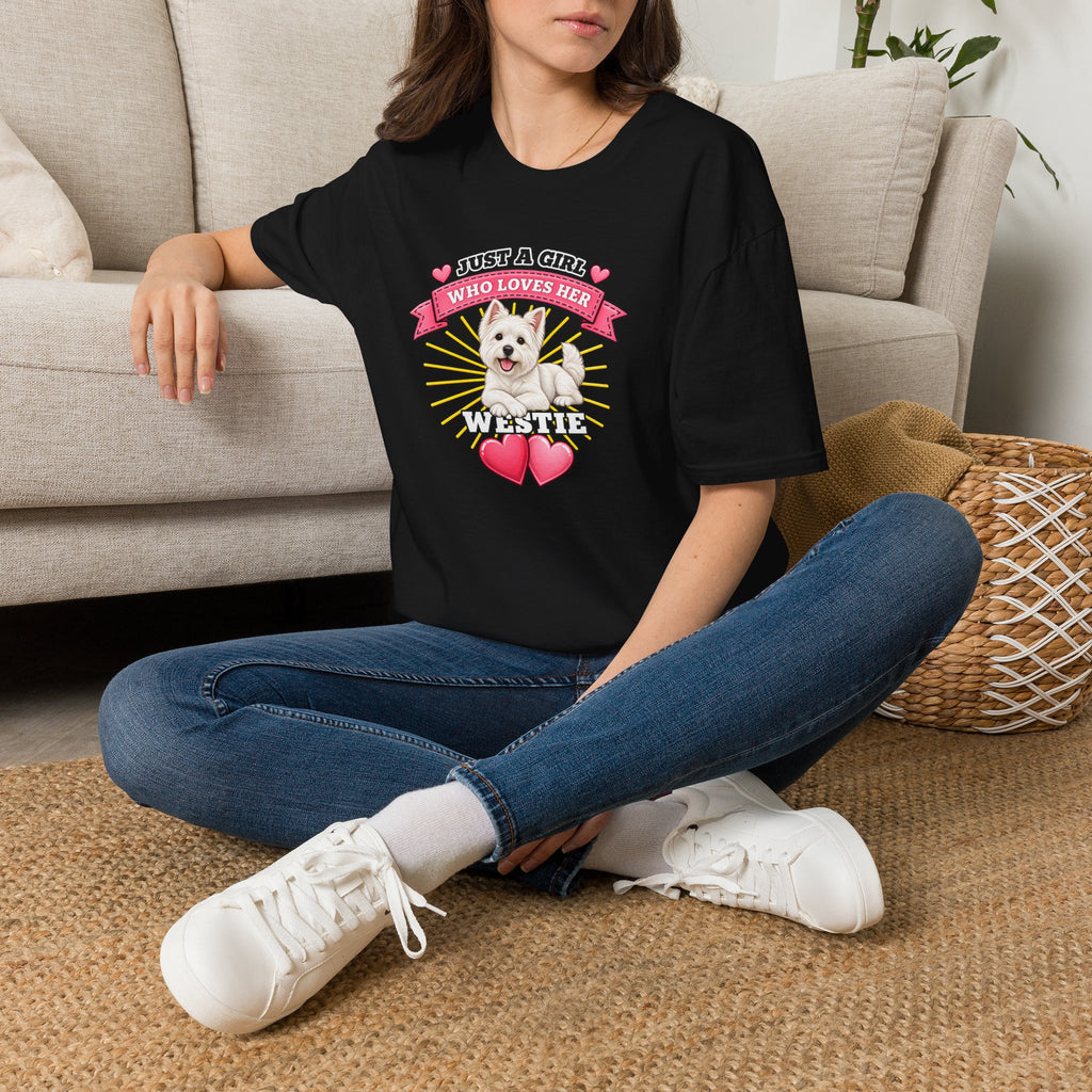 Just a Girl Who Loves Her Westie–  Supersoft Unisex T-Shirt