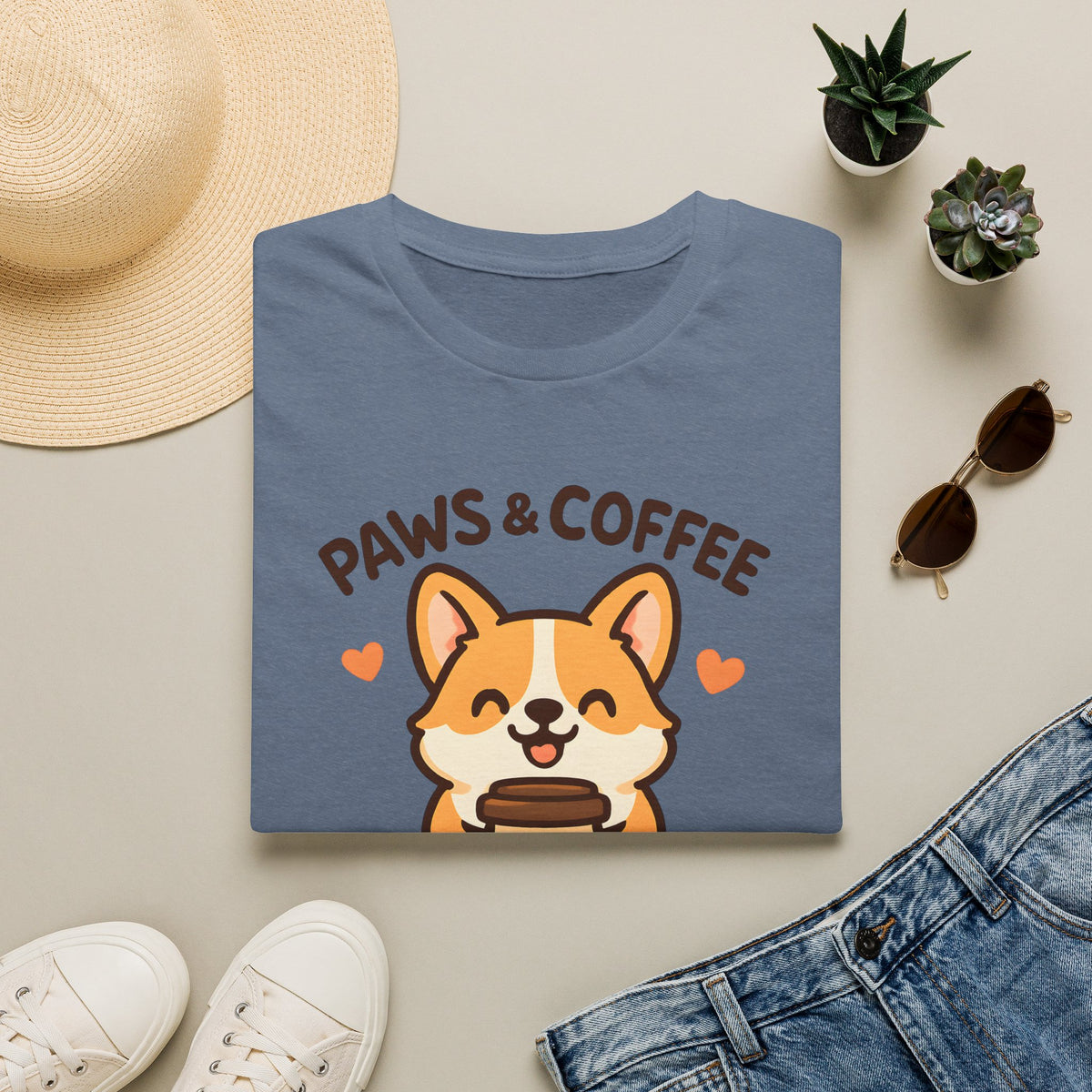 Paws and Coffee –  Supersoft Unisex T-Shirt