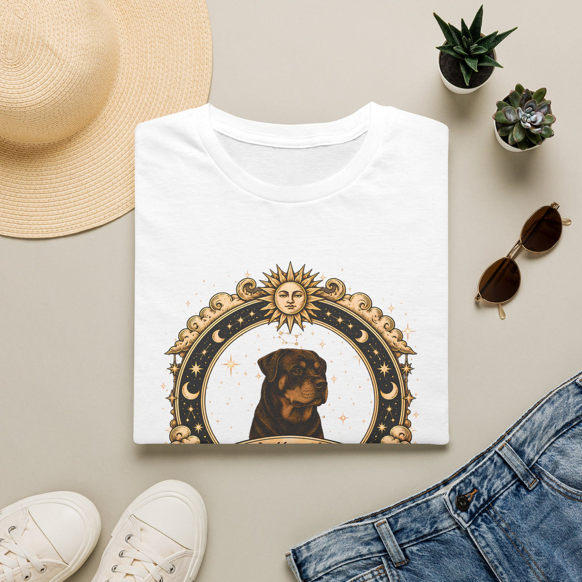 Zodiac Gemini Rottweiler - Dog Horoscope Star Sign - Supersoft Unisex Funny T-shirt