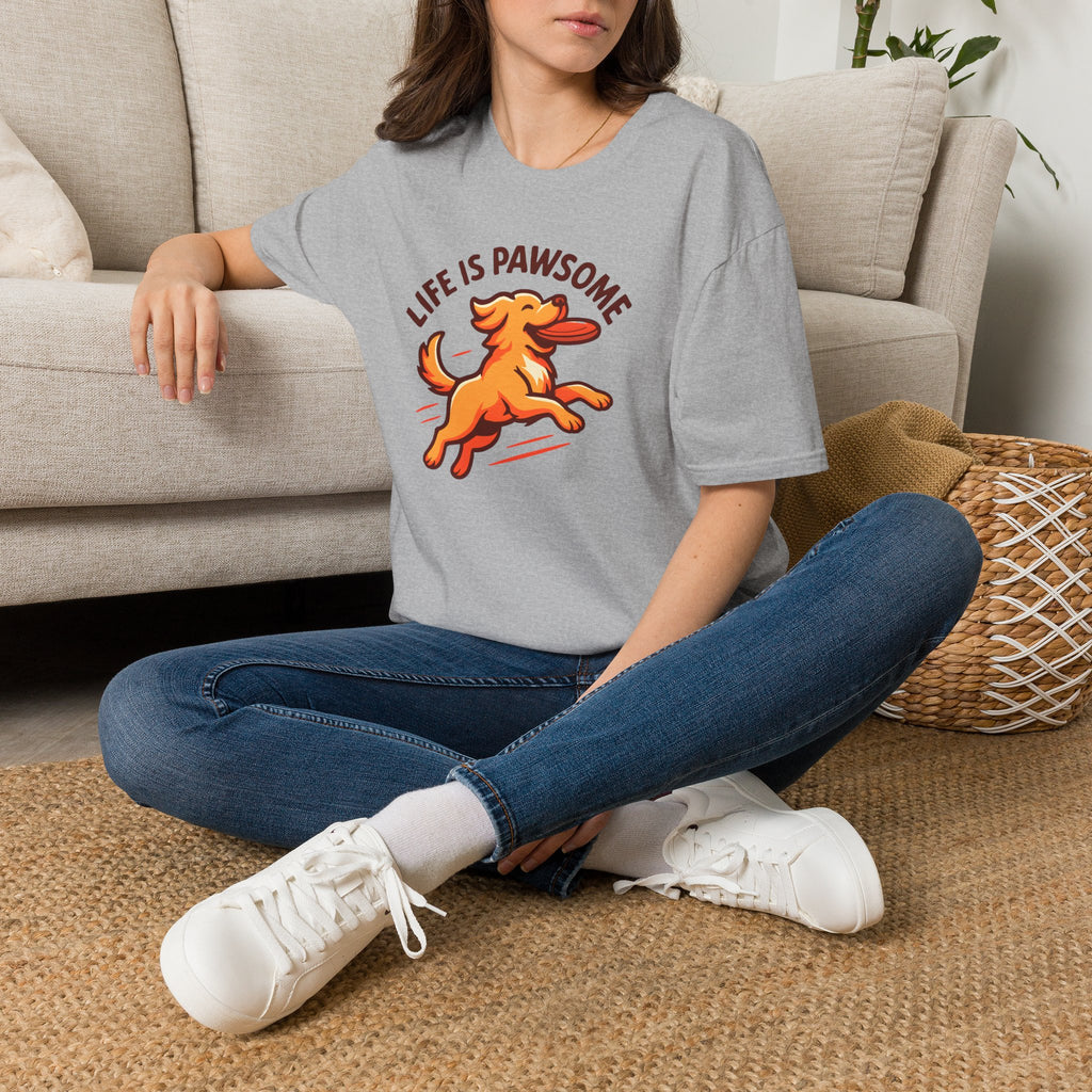 Life Is Pawsome - Frisbee Dog –  Supersoft Unisex T-Shirt