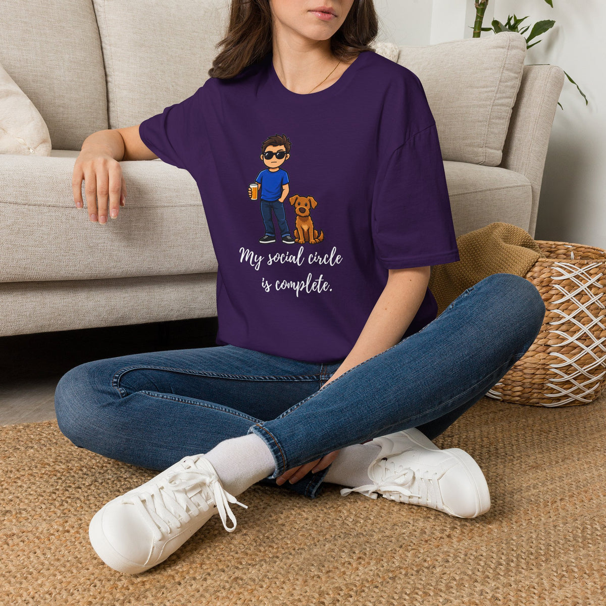 Beer, Dogs and Dudes - My Social Circle Is Complete - Supersoft Unisex T-shirt