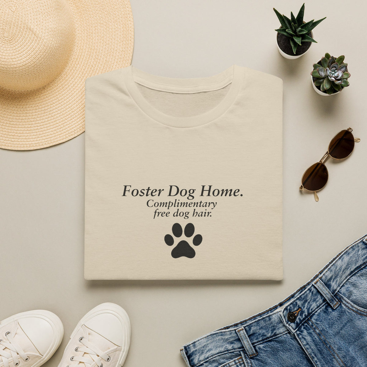 Foster Dog Home: Complimentary Free Dog Hair –  Supersoft Unisex T-Shirt