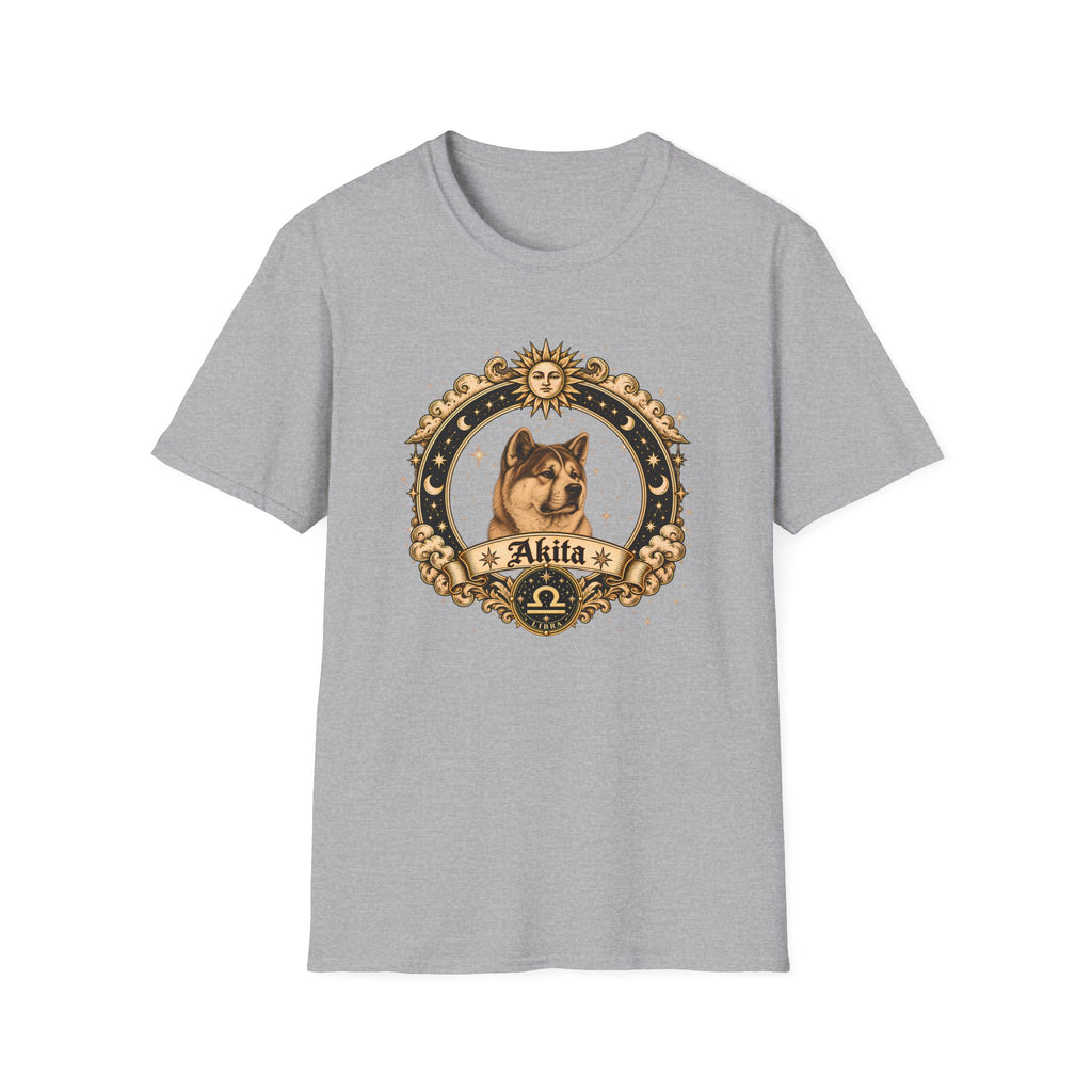 Zodiac Libra Akita - Dog Horoscope Star Sign - Supersoft Unisex T-shirt