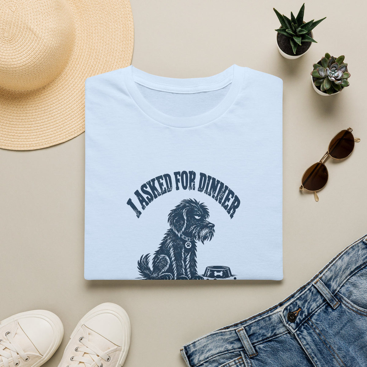 Grumpy Dog - I Asked For Dinner — Supersoft Unisex T-Shirt