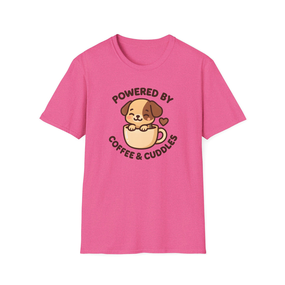 Powered by Coffee and Cuddles Puppy –  Supersoft Unisex T-Shirt