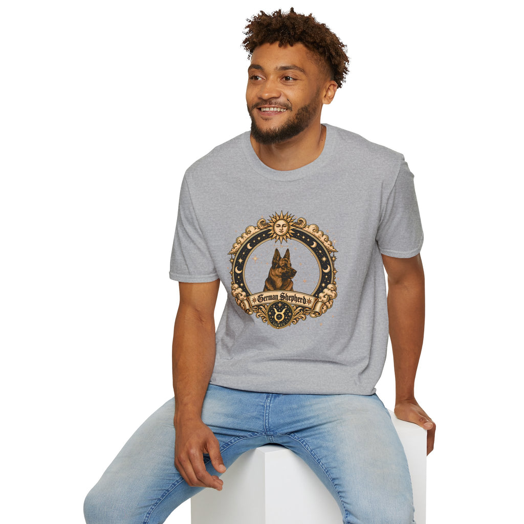 Zodiac Taurus German Shepherd - Dog Horoscope Star Sign - Supersoft Unisex Funny T-shirt