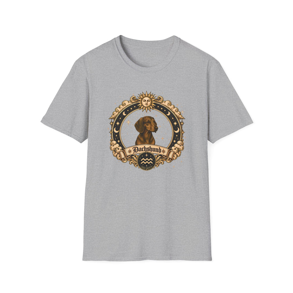Zodiac Aquarius Dachshund - Dog Horoscope Star Sign - Supersoft Unisex T-shirt