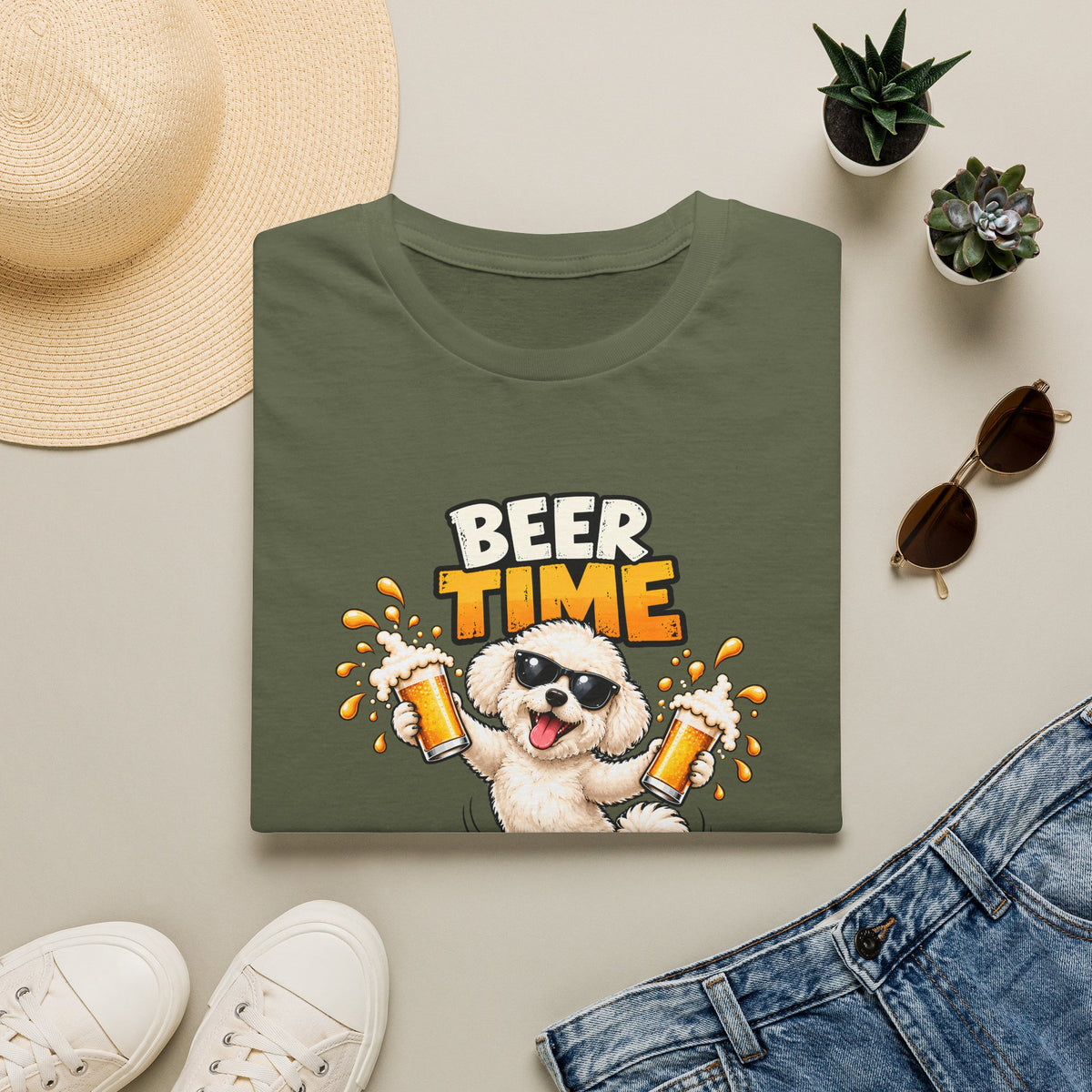 Beer Time, Madafakas! – Bichon Frise - Supersoft Unisex T-shirt